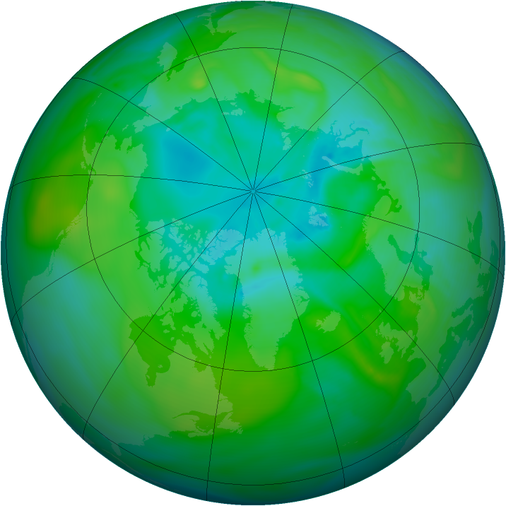 Arctic ozone map for 31 July 2005